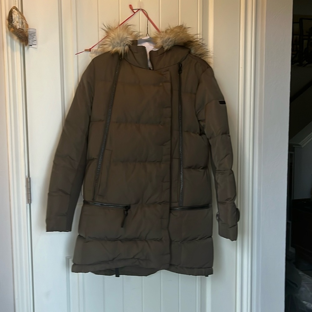 Phillip Lim down coat with removable hood.